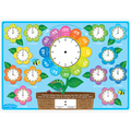 Ashley Productions Smart Poly Learning Mat, 12in. x 17in., Double-Sided, Telling Time 95018